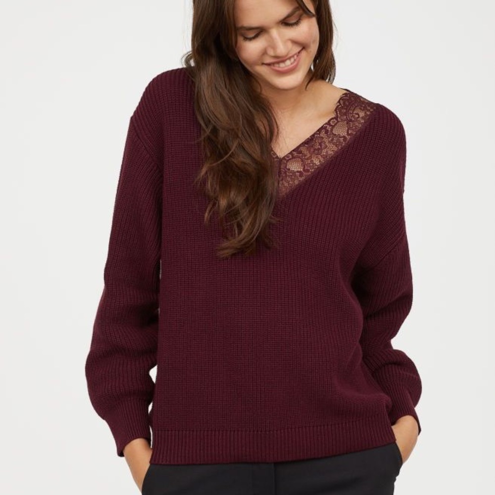 2 for $20🔥H&M lace trim sweater